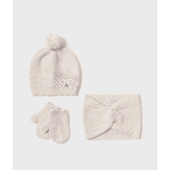 Mayoral Baby Girl Beige Knitted Hat and Snood Set